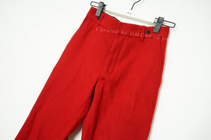 Dries Van Noten Wool Red Straight-Leg Pants