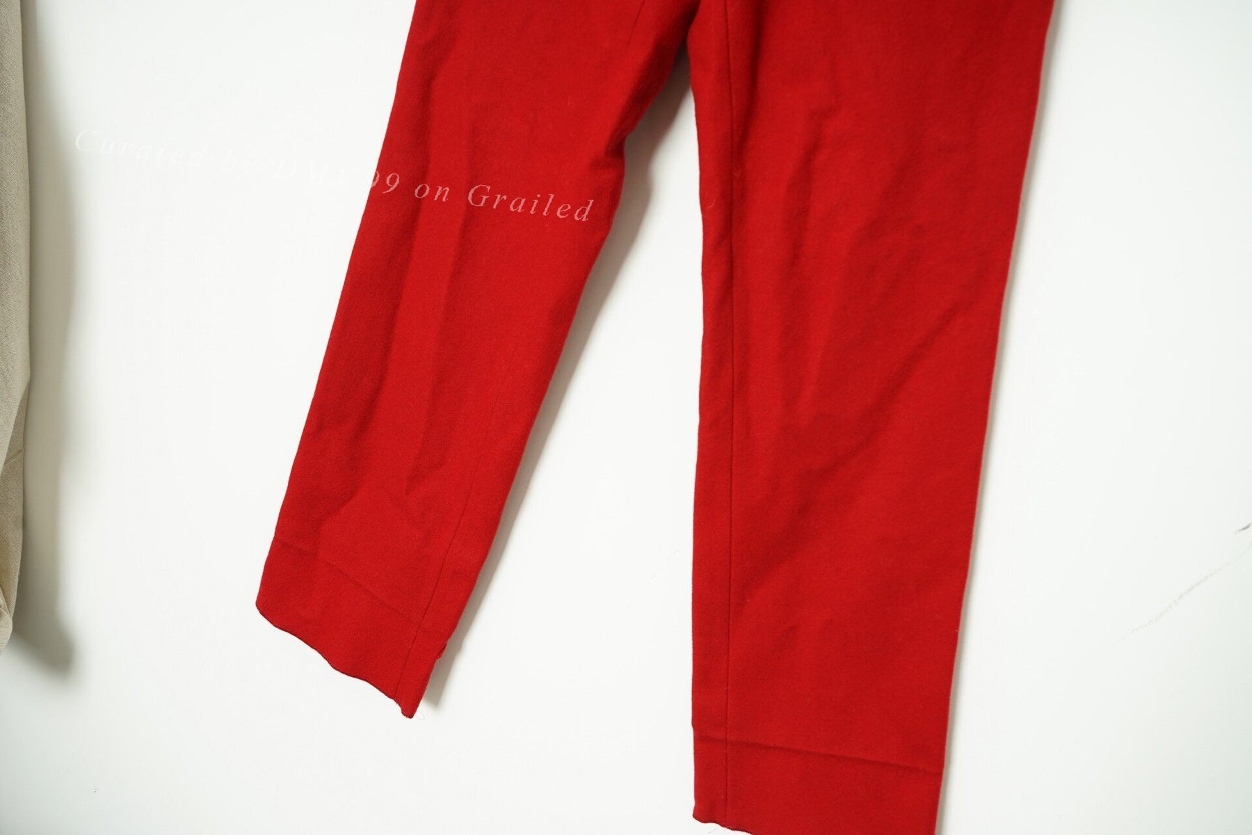 Dries Van Noten Wool Red Straight-Leg Pants