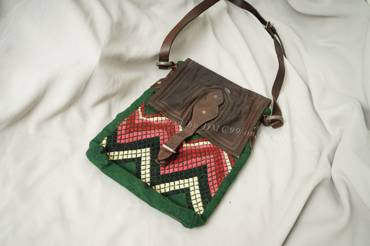 Dries Van Noten Grunge Ethnic Patchwork Shoulder Bag