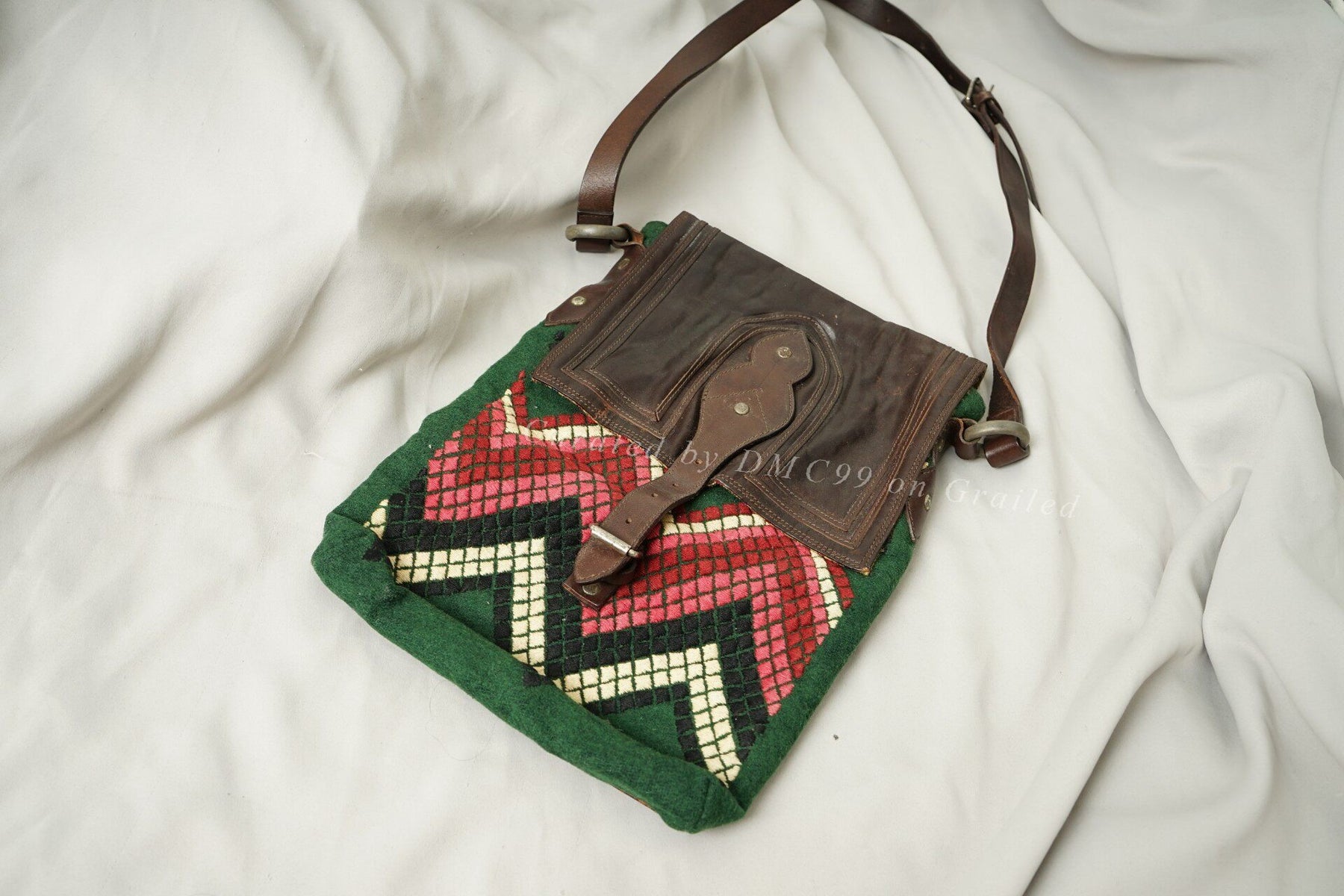 Dries Van Noten Grunge Ethnic Patchwork Shoulder Bag