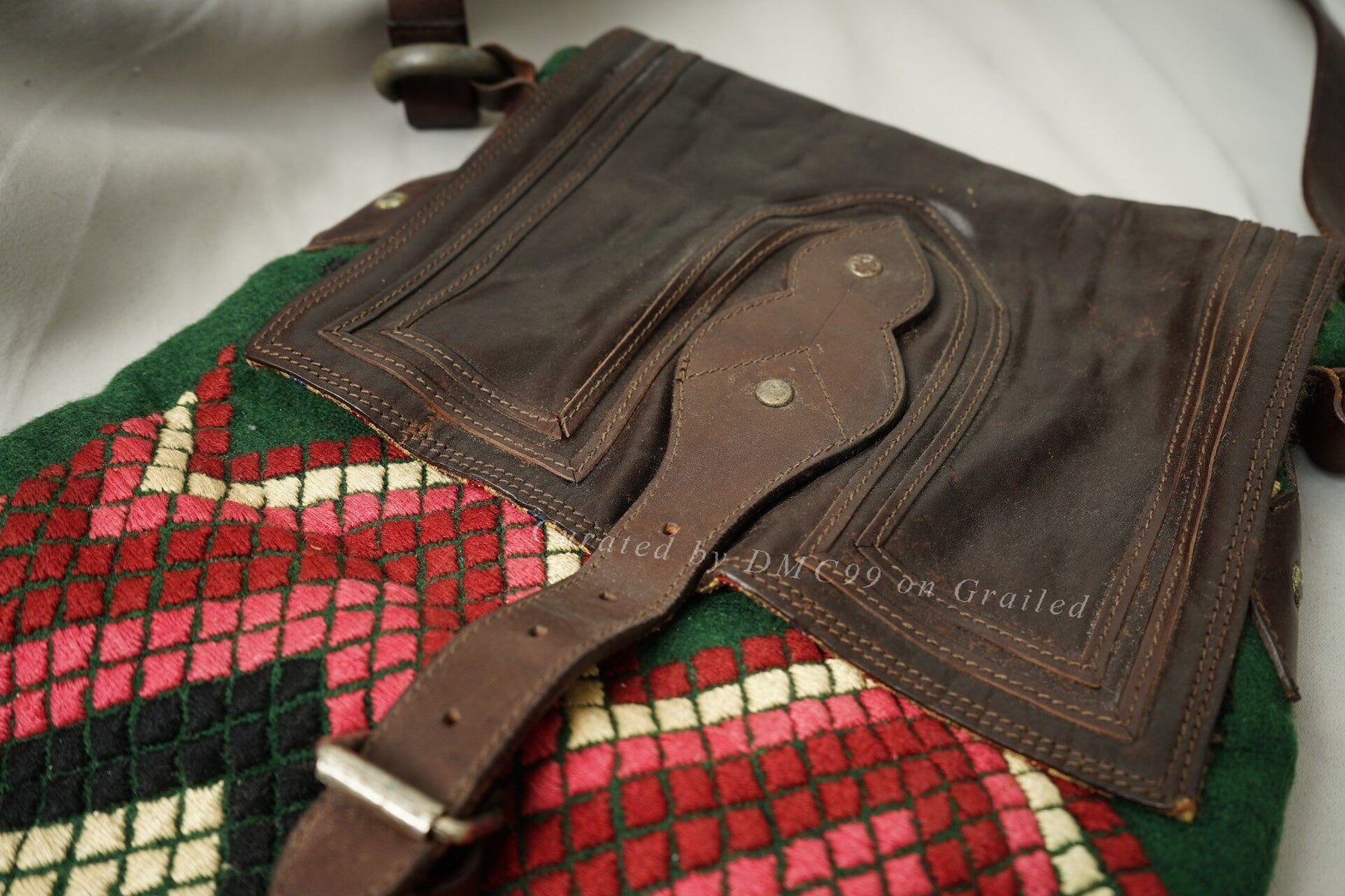 Dries Van Noten Grunge Ethnic Patchwork Shoulder Bag