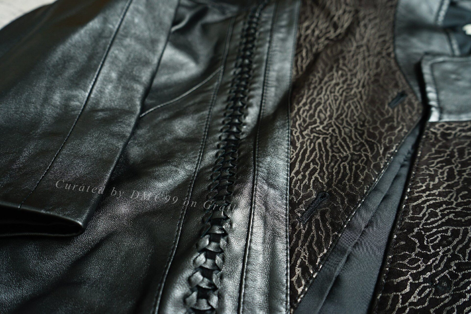 Dries Van Noten Leopard Patchwork Leather Jacket