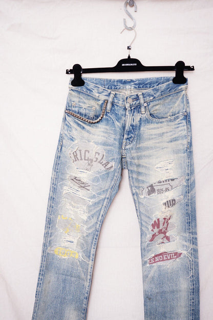 Hysteric Glamour Distressed Graffiti Jeans