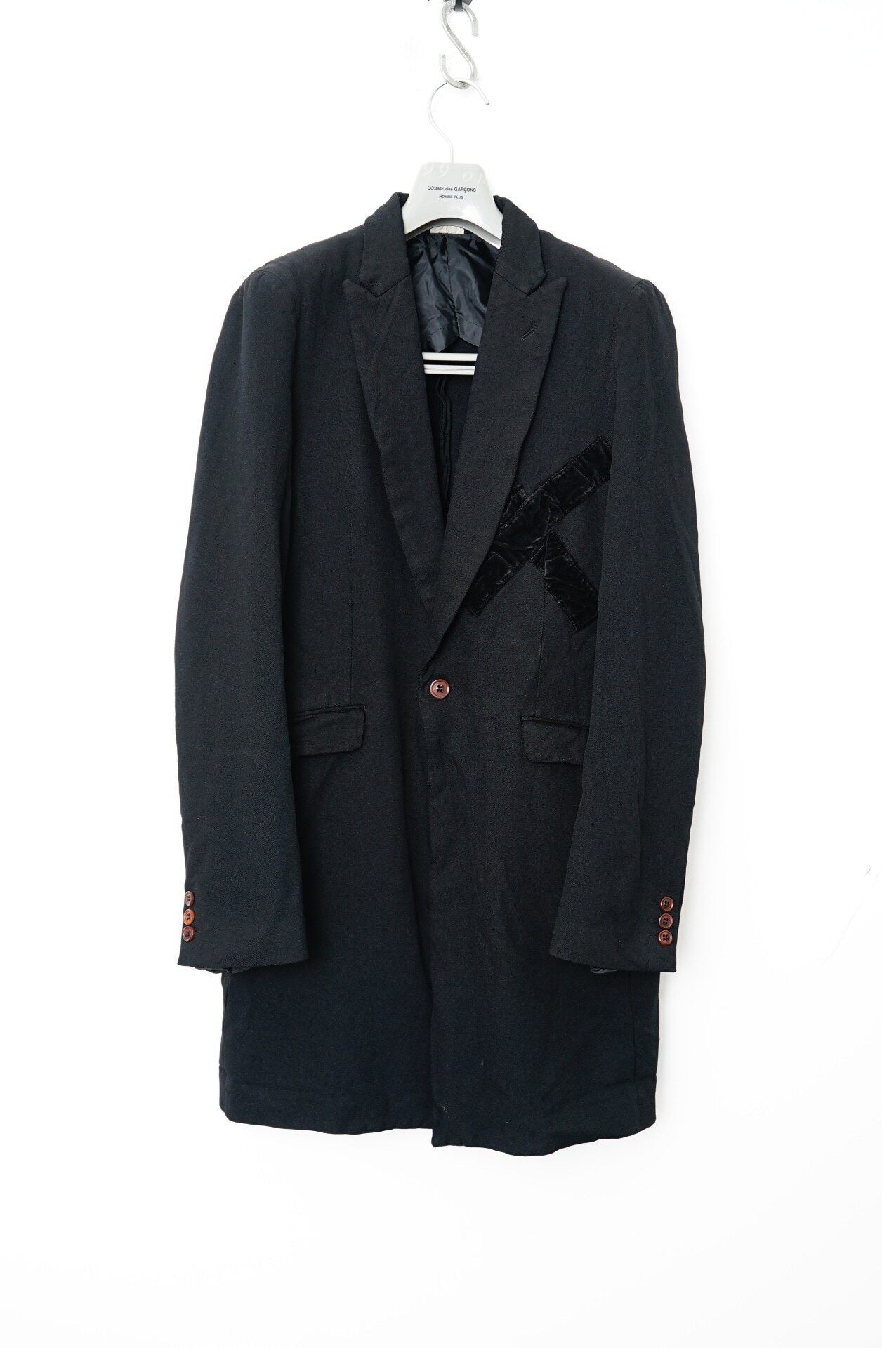 Comme des Garçons Velvet Patchwork Chester Coat