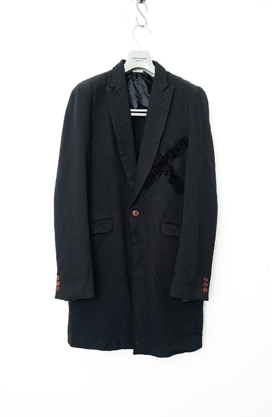 Comme des Garçons Velvet Patchwork Chester Coat