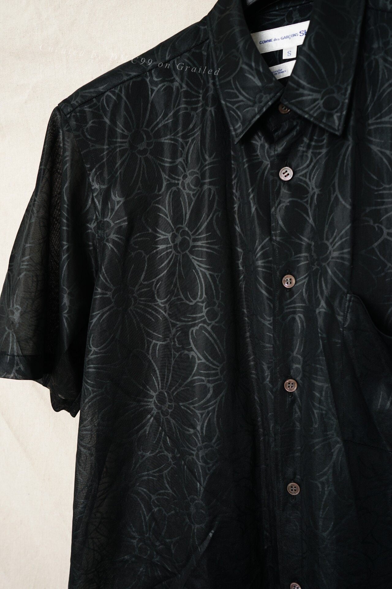 Comme des Garçons Loose Polyester Discharge Shirt