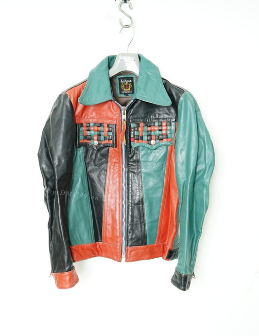 Schott Patchwork Leather Jacket S Size