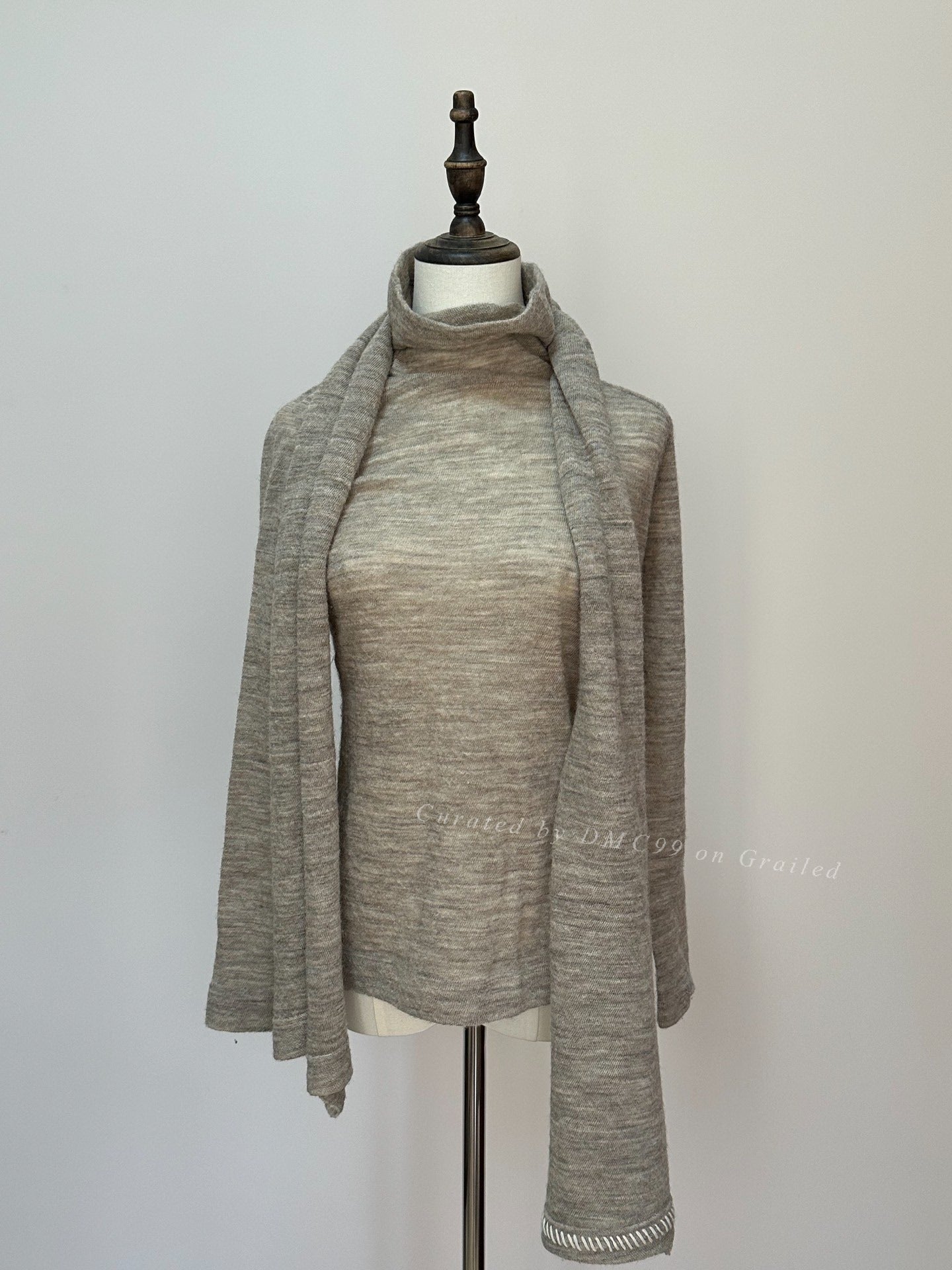 Yohji Yamamoto Detachable Scarf Knit Sweater