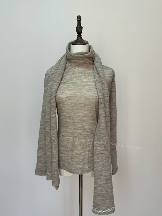 Yohji Yamamoto Detachable Scarf Knit Sweater
