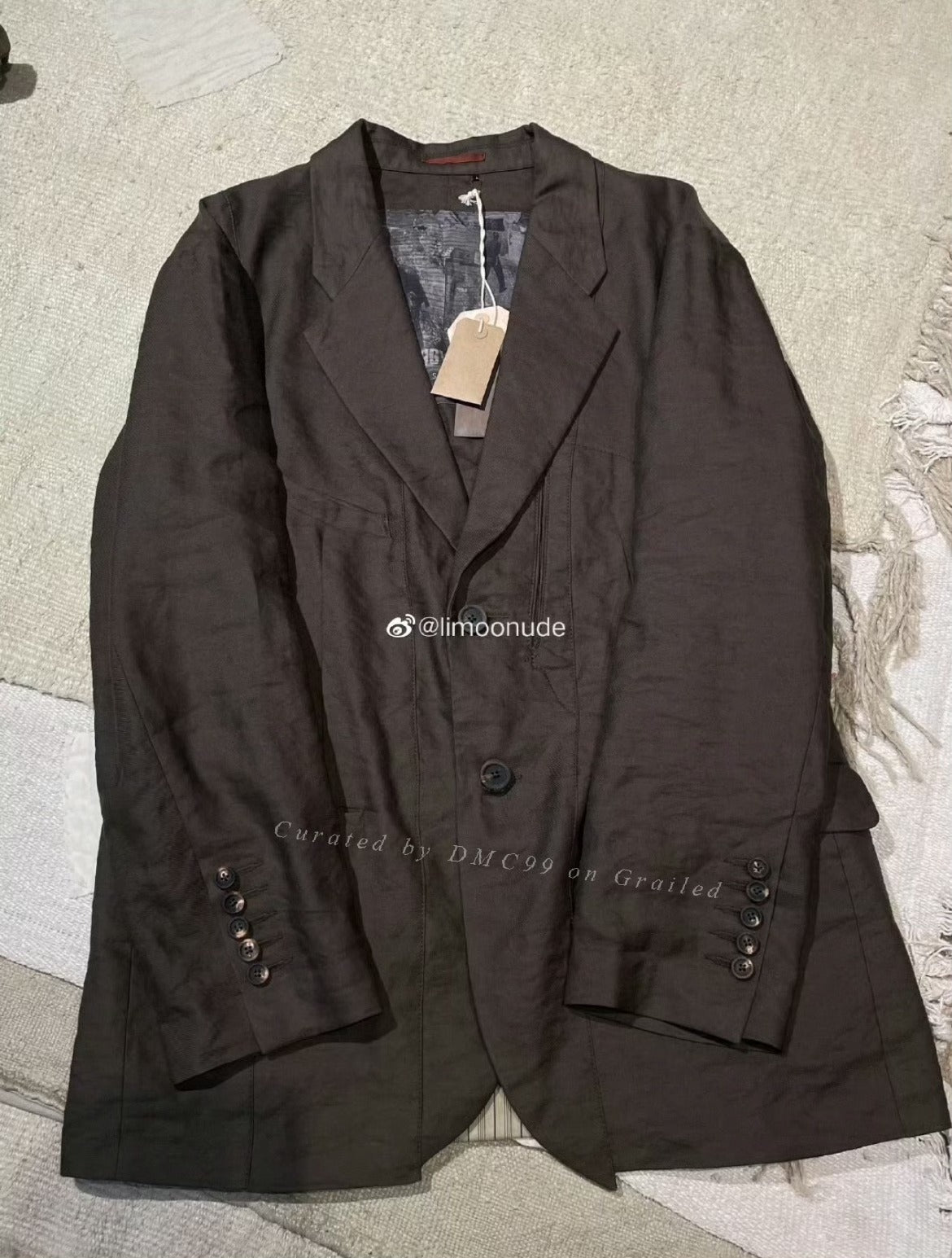 ZIGGY CHEN 21SS Cotton-Linen Metallic Blazer
