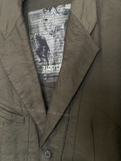 ZIGGY CHEN 21SS Cotton-Linen Metallic Blazer