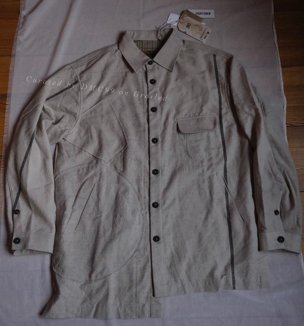 Ziggy Chen Oversized Wool Cotton Shirt Jacket