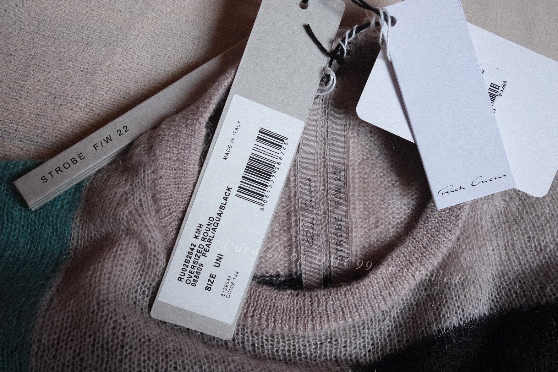 Rick Owens Colorblock Mohair Wool Sweater
