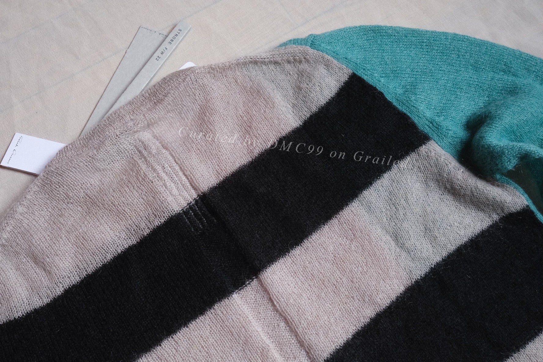 Rick Owens Colorblock Mohair Wool Sweater