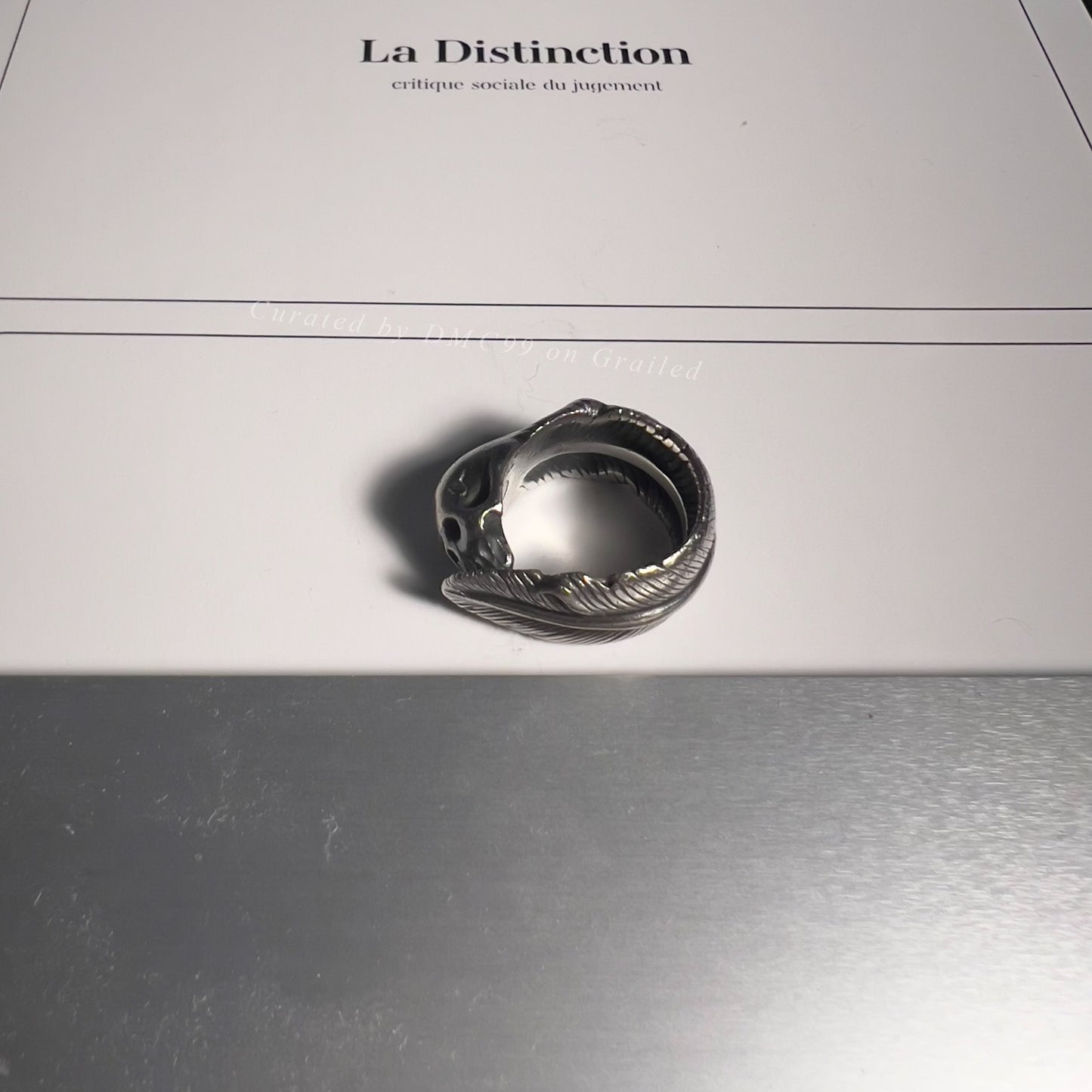Number Nine SS04 Skull Feather Ring
