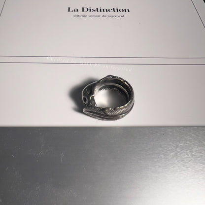 Number Nine SS04 Skull Feather Ring