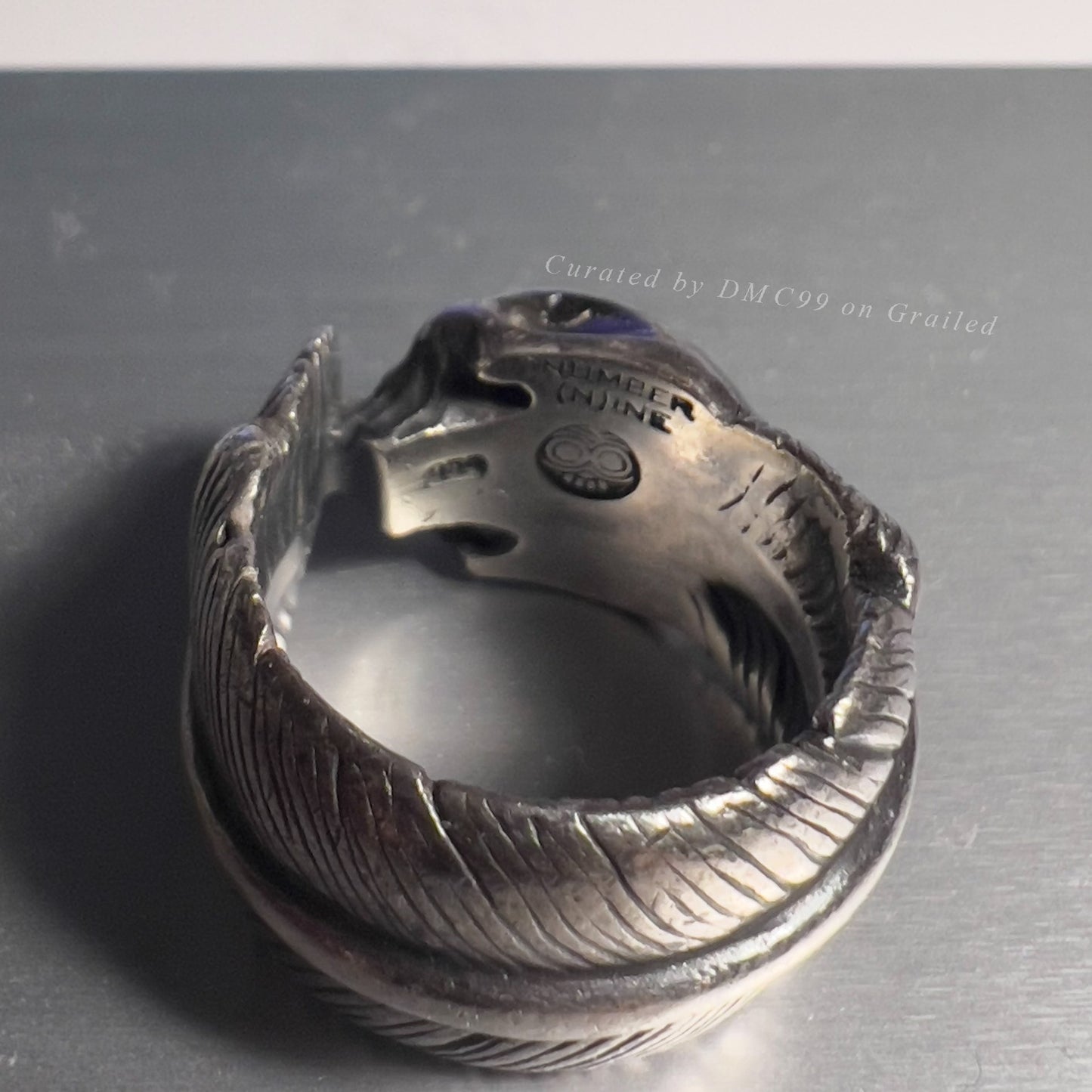 Number Nine SS04 Skull Feather Ring