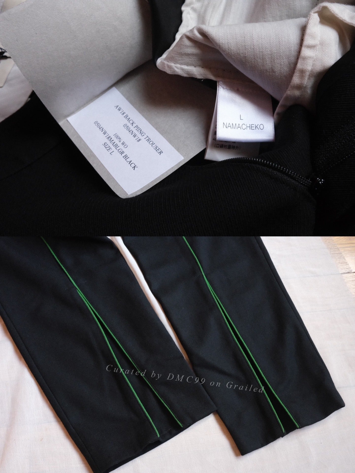 NAMACHEKO Wool Back Piping Trouser