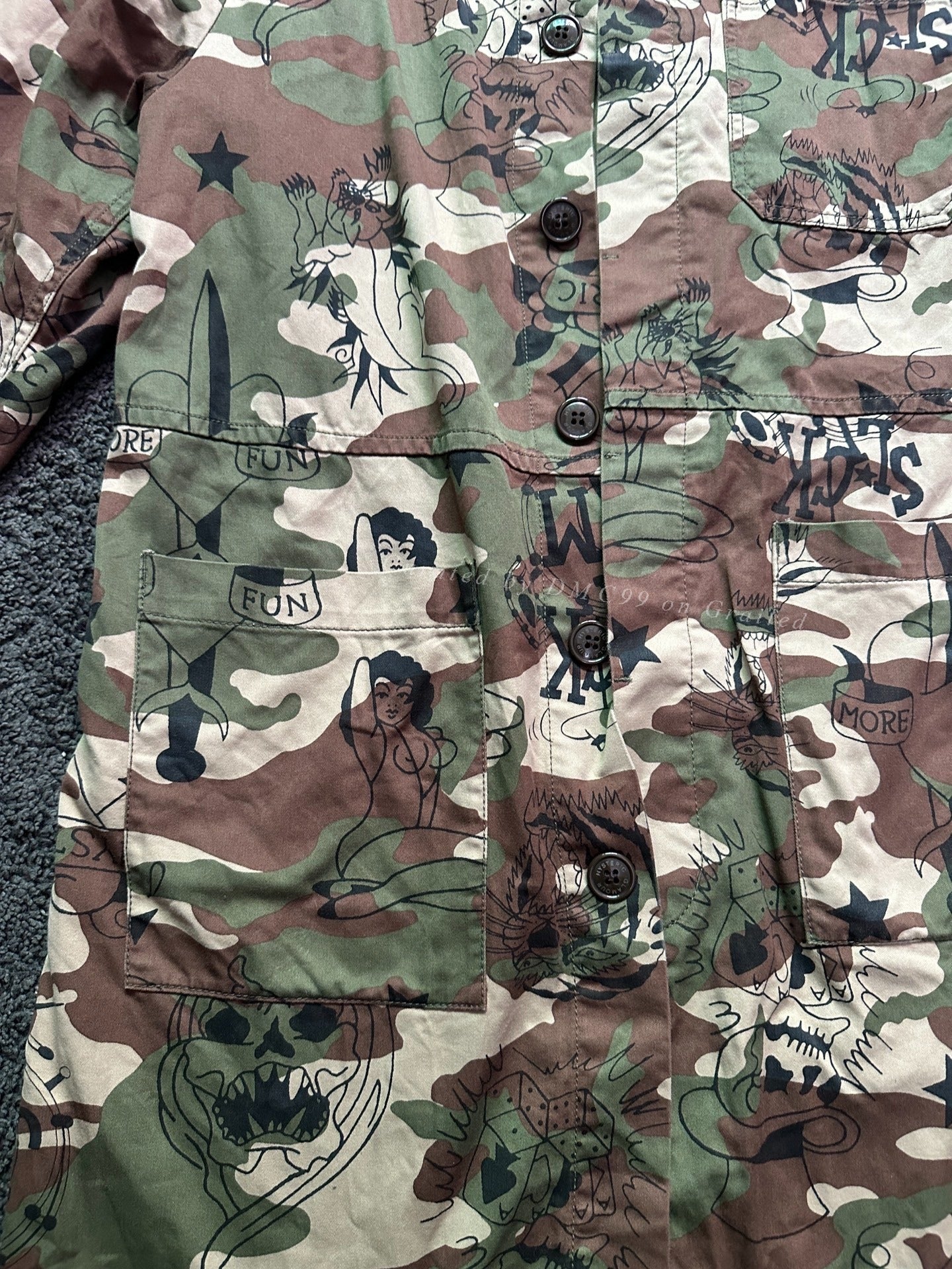 Hysteric Glamour Camouflage M65 Trench Coat