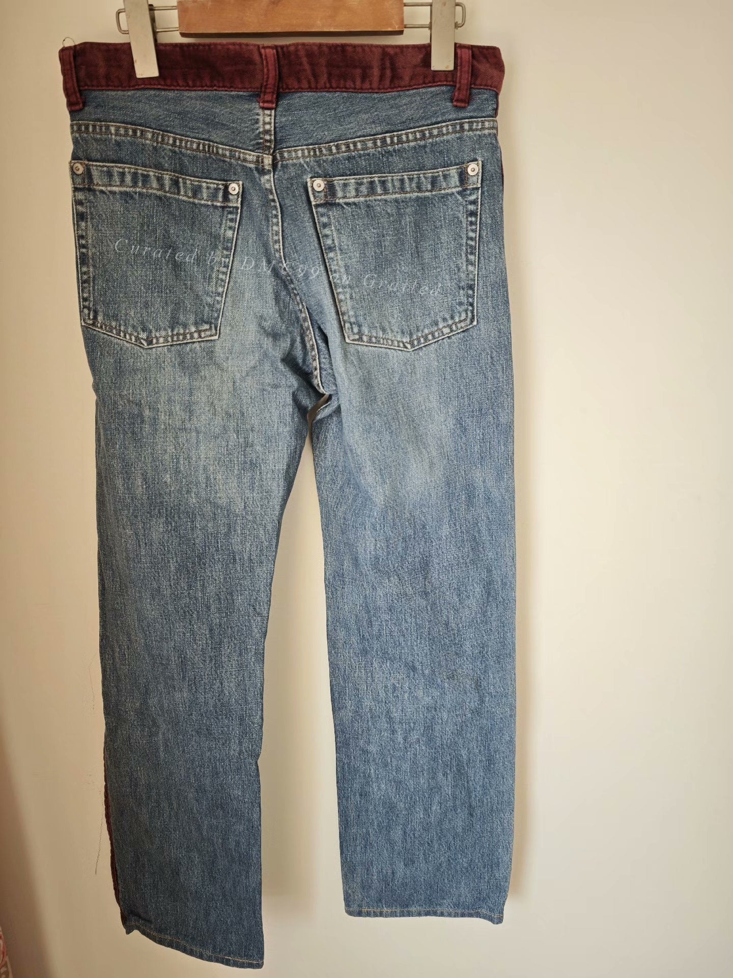 Undercover 02AW Velvet Patchwork Washed Jeans