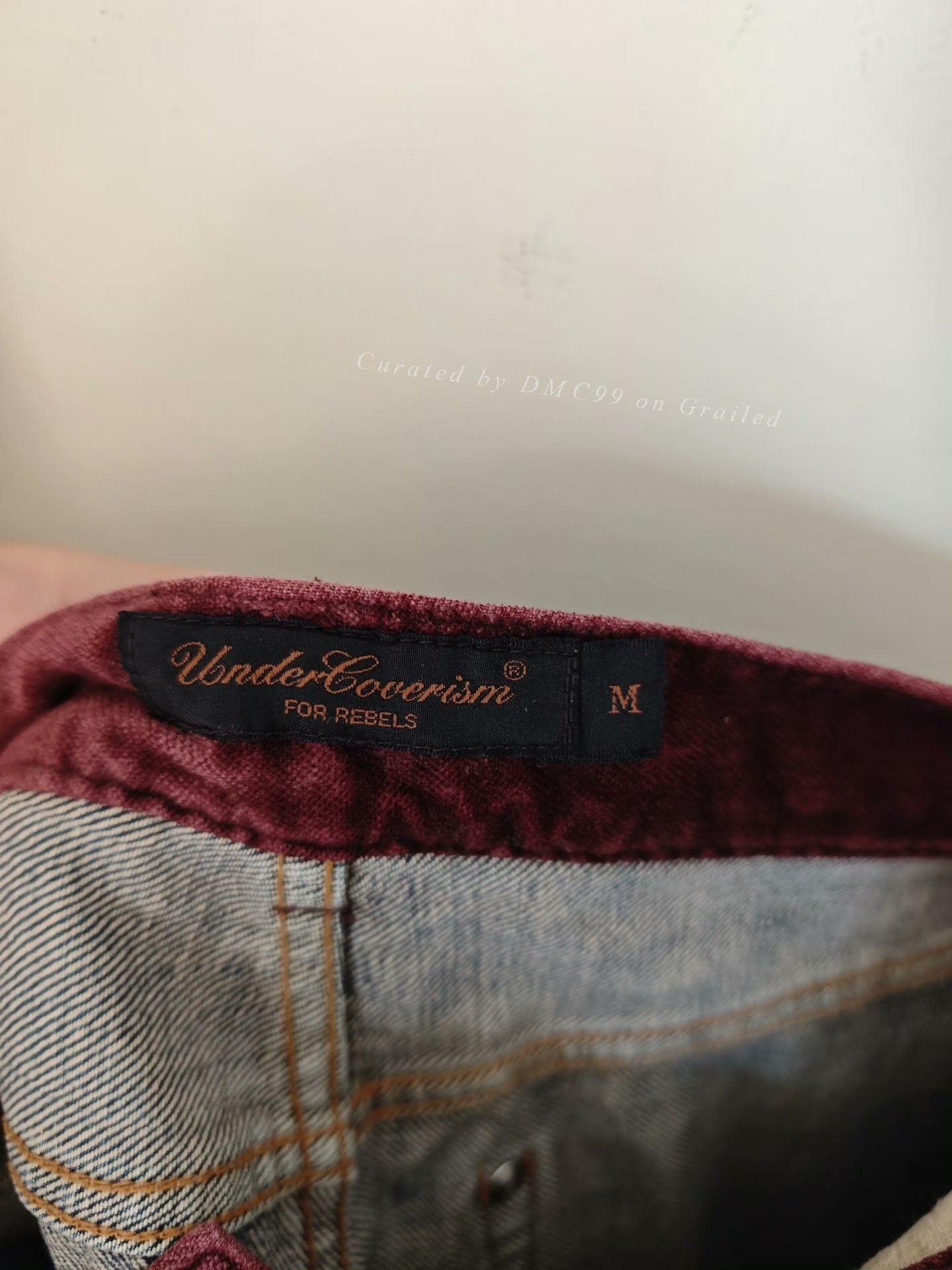Undercover 02AW Velvet Patchwork Washed Jeans