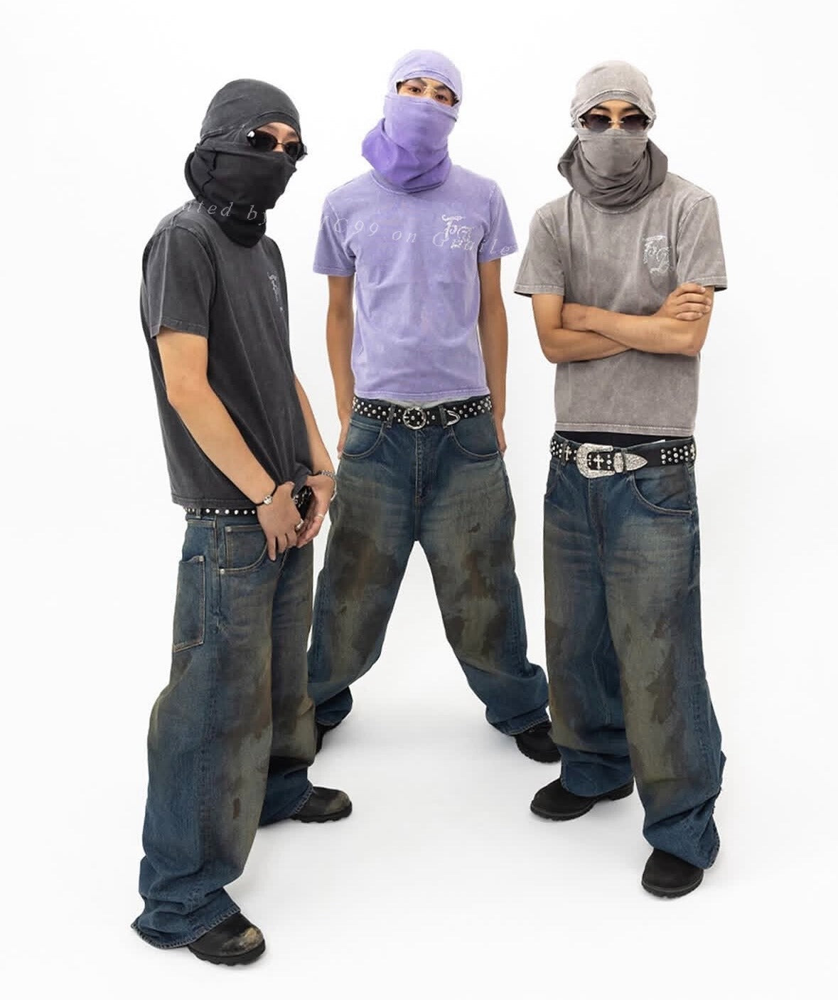 Beams FUTURE ARCHIVE Mud-Dyed Baggy Jeans