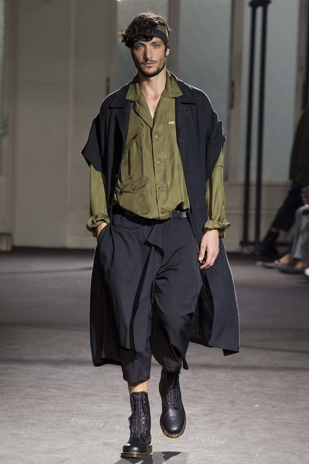 Yohji Yamamoto Asymmetric Cropped Wide-Leg Pants