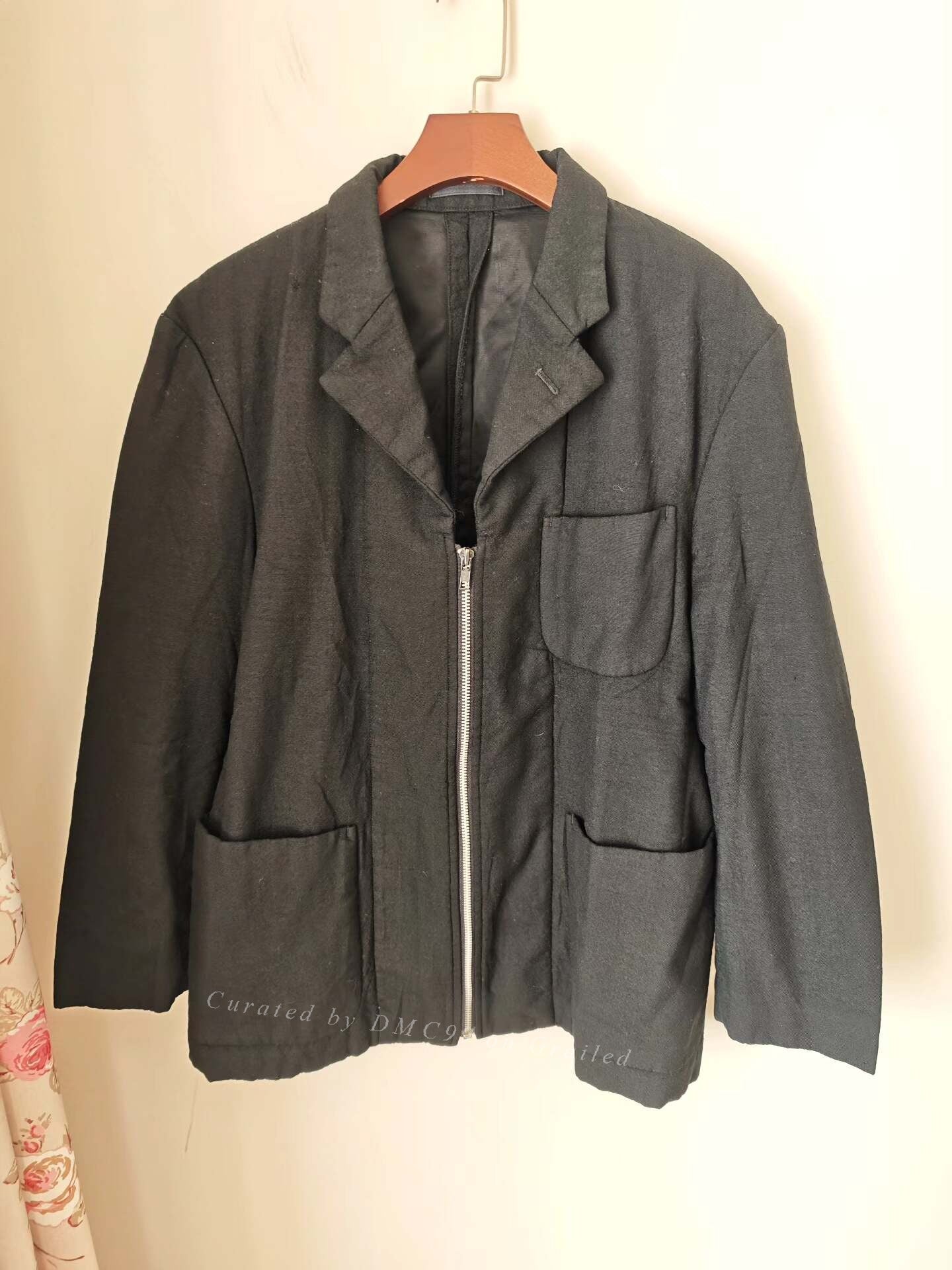 Comme des Garçons Homme Black Zipper Blazer