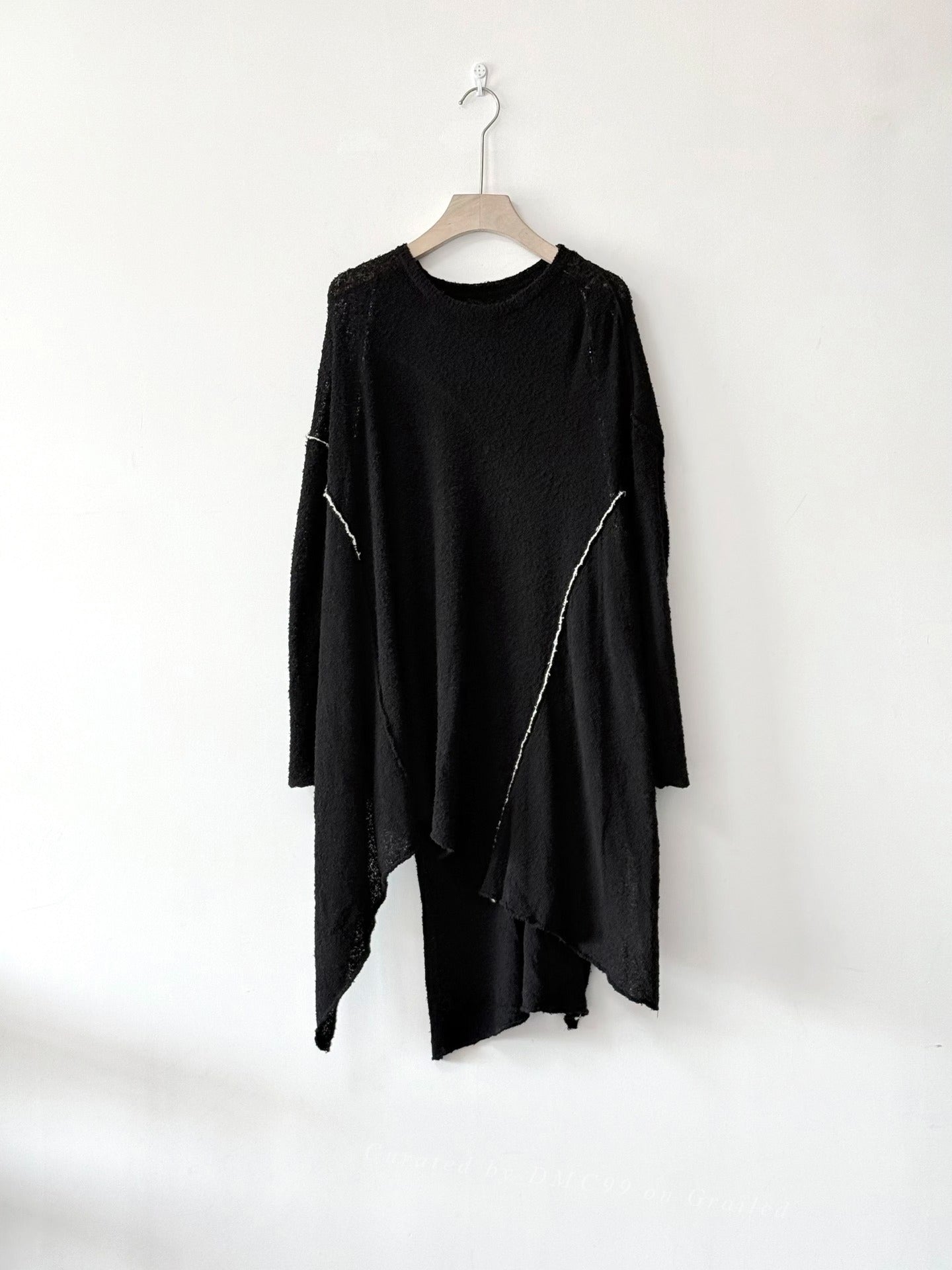 Yohji Yamamoto Asymmetrical Textured Knit Sweater