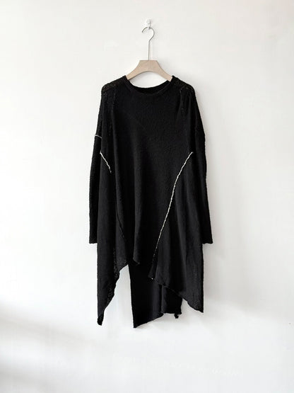 Yohji Yamamoto Asymmetrical Textured Knit Sweater