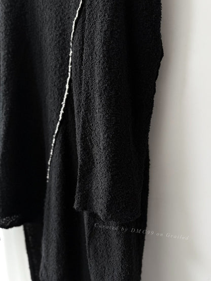 Yohji Yamamoto Asymmetrical Textured Knit Sweater
