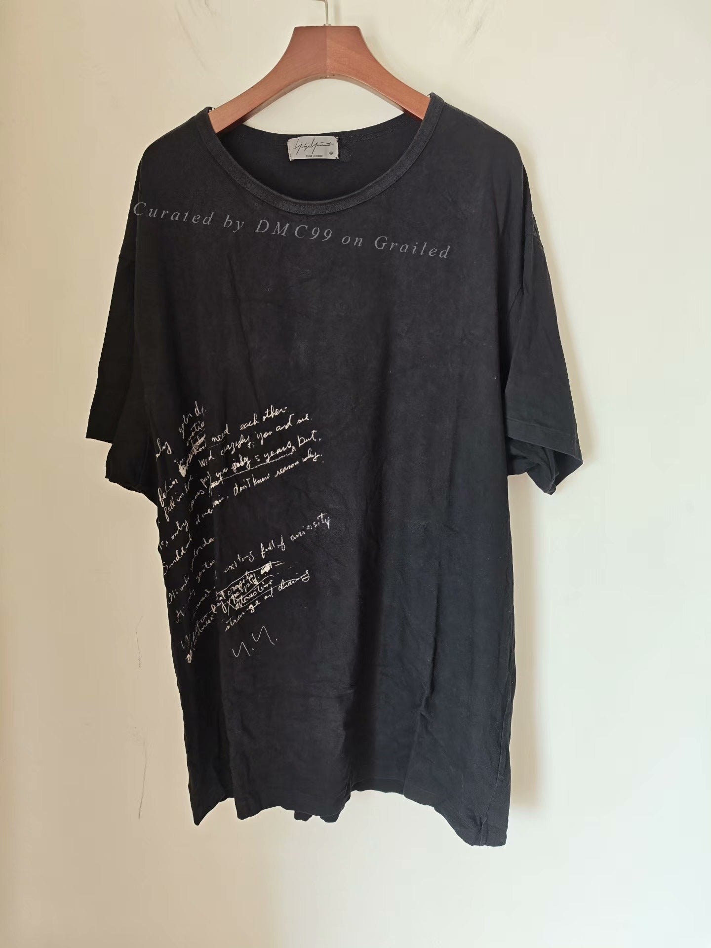 Yohji Yamamoto 19SS Poetry Tee