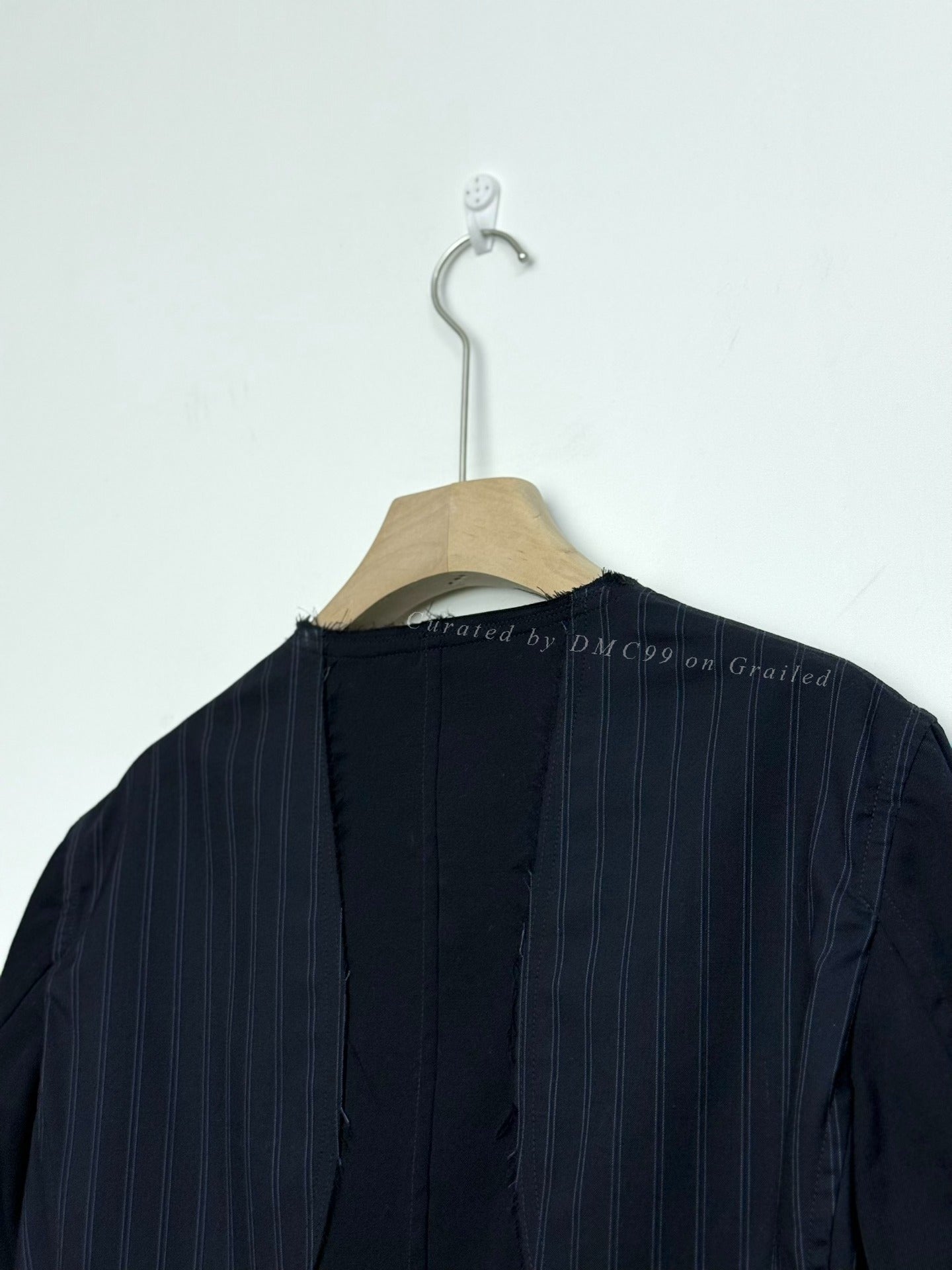 COMME des GARÇONS HOMME PLUS Deconstructed Striped Wool Blazer