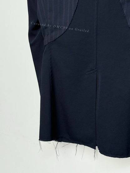 COMME des GARÇONS HOMME PLUS Deconstructed Striped Wool Blazer