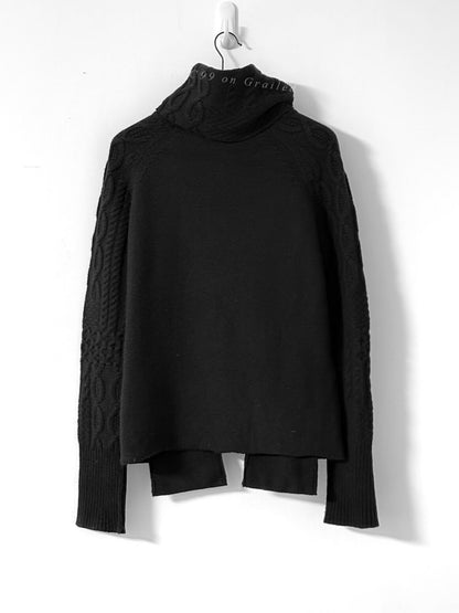 Yohji Yamamoto Turtleneck Cable Knit Sweater