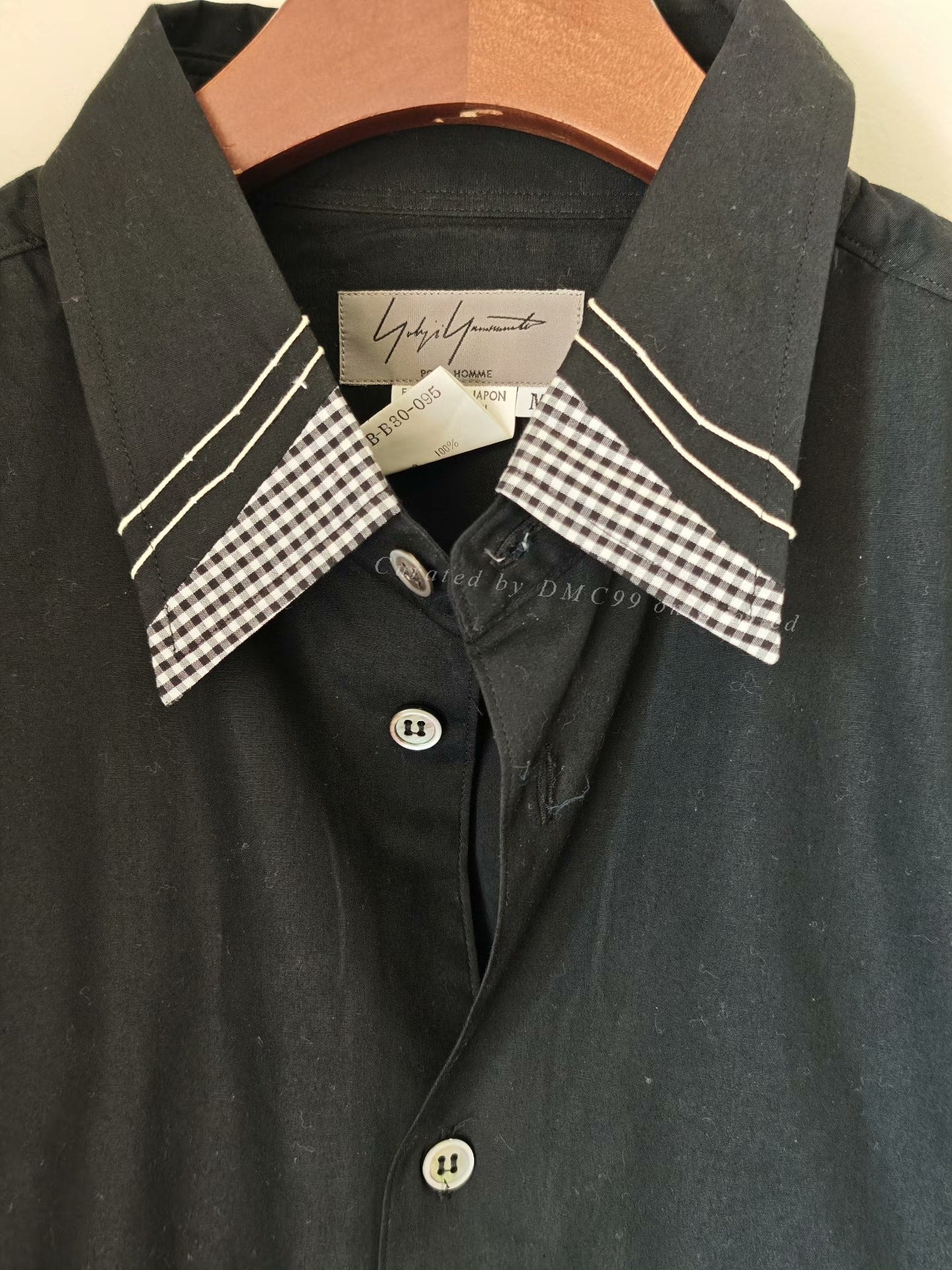Yohji Yamamoto Pour Homme 95SS Collar Embroidered Shirt