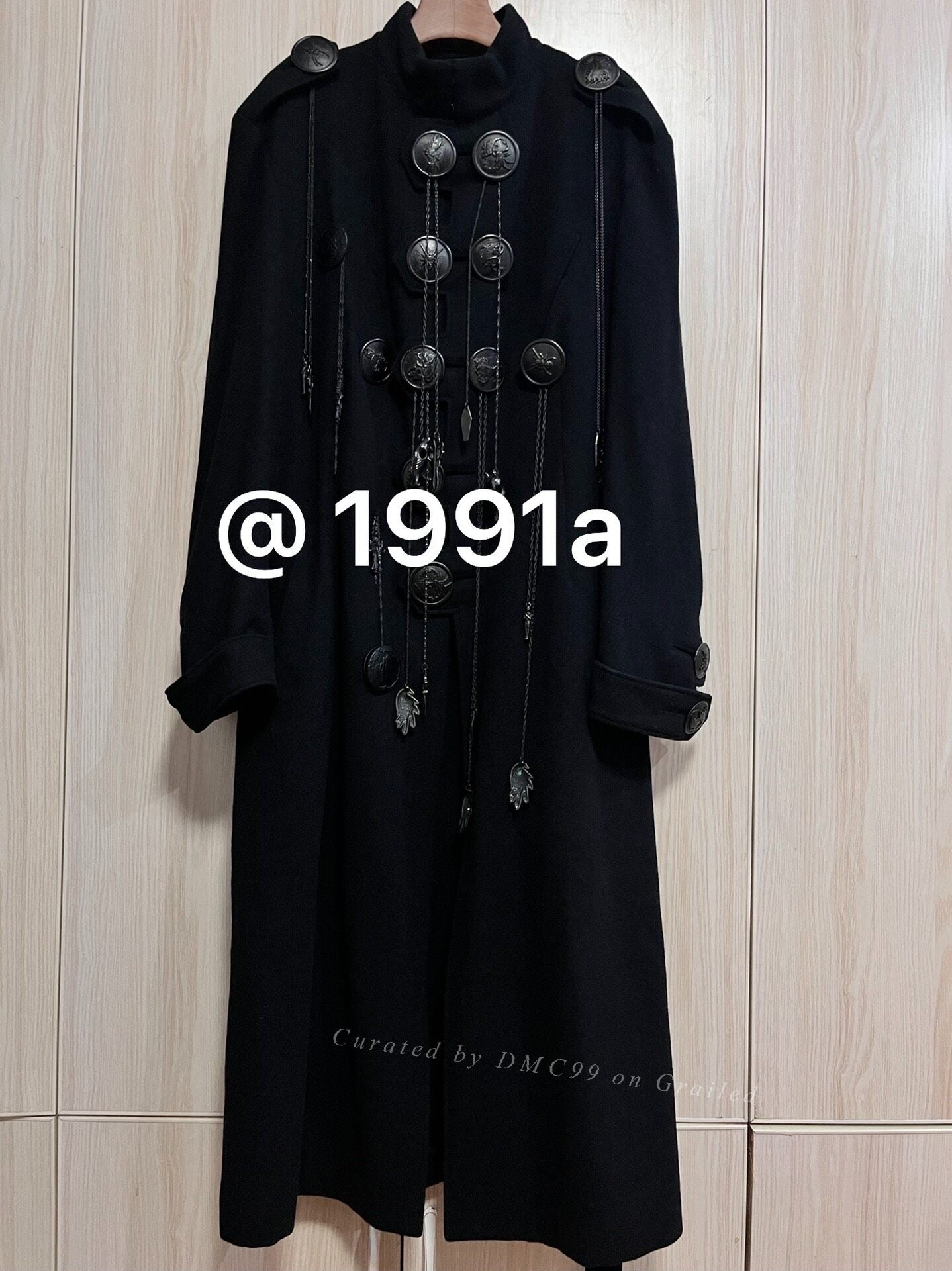 Yohji Yamamoto 19AW Black Button Military Coat