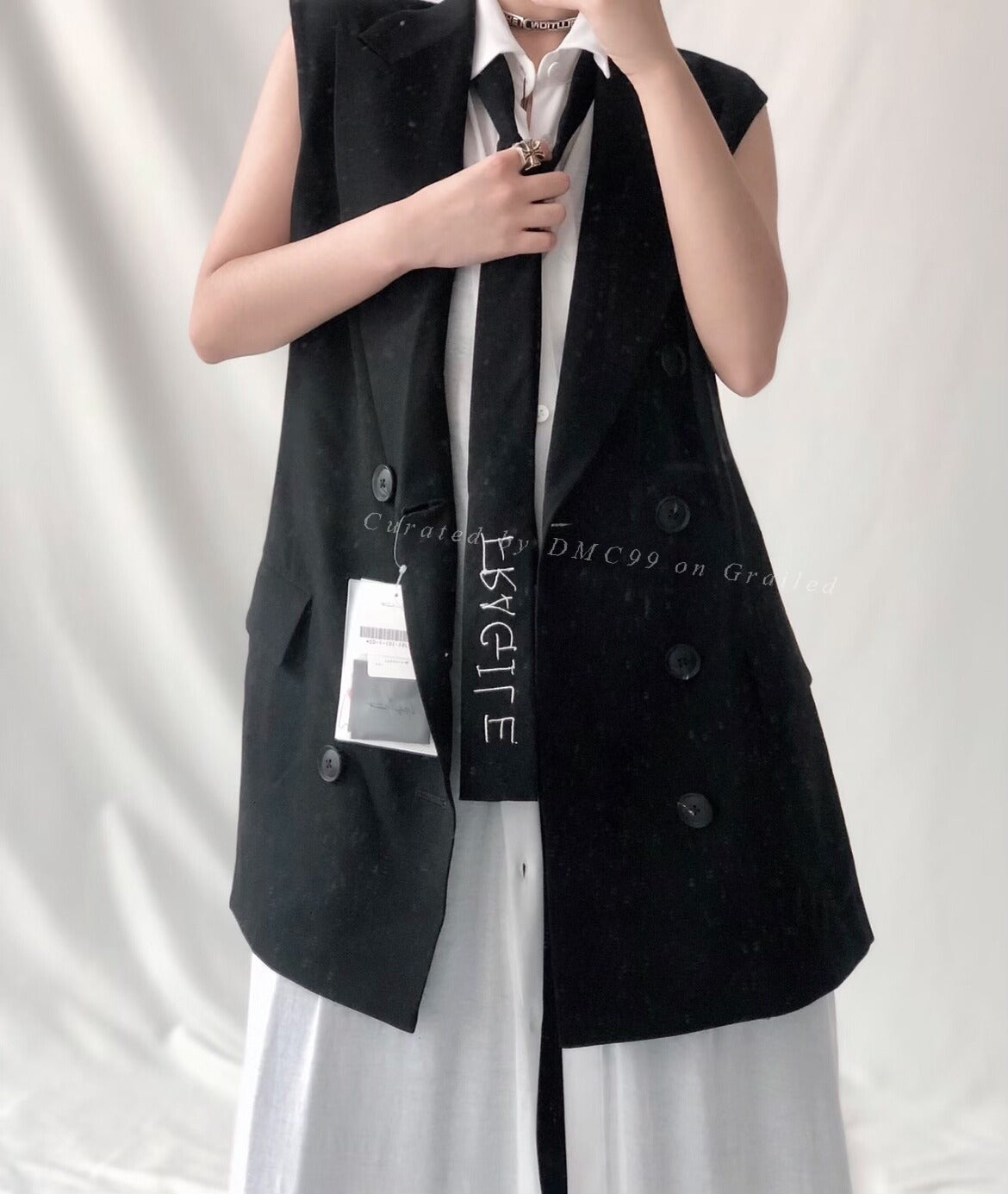 Yohji Yamamoto Fragile Embroidery Tie