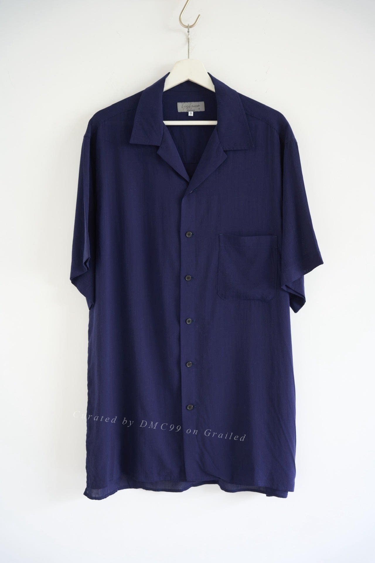 Yohji Yamamoto 25SS Indigo Open-Collar Shirt