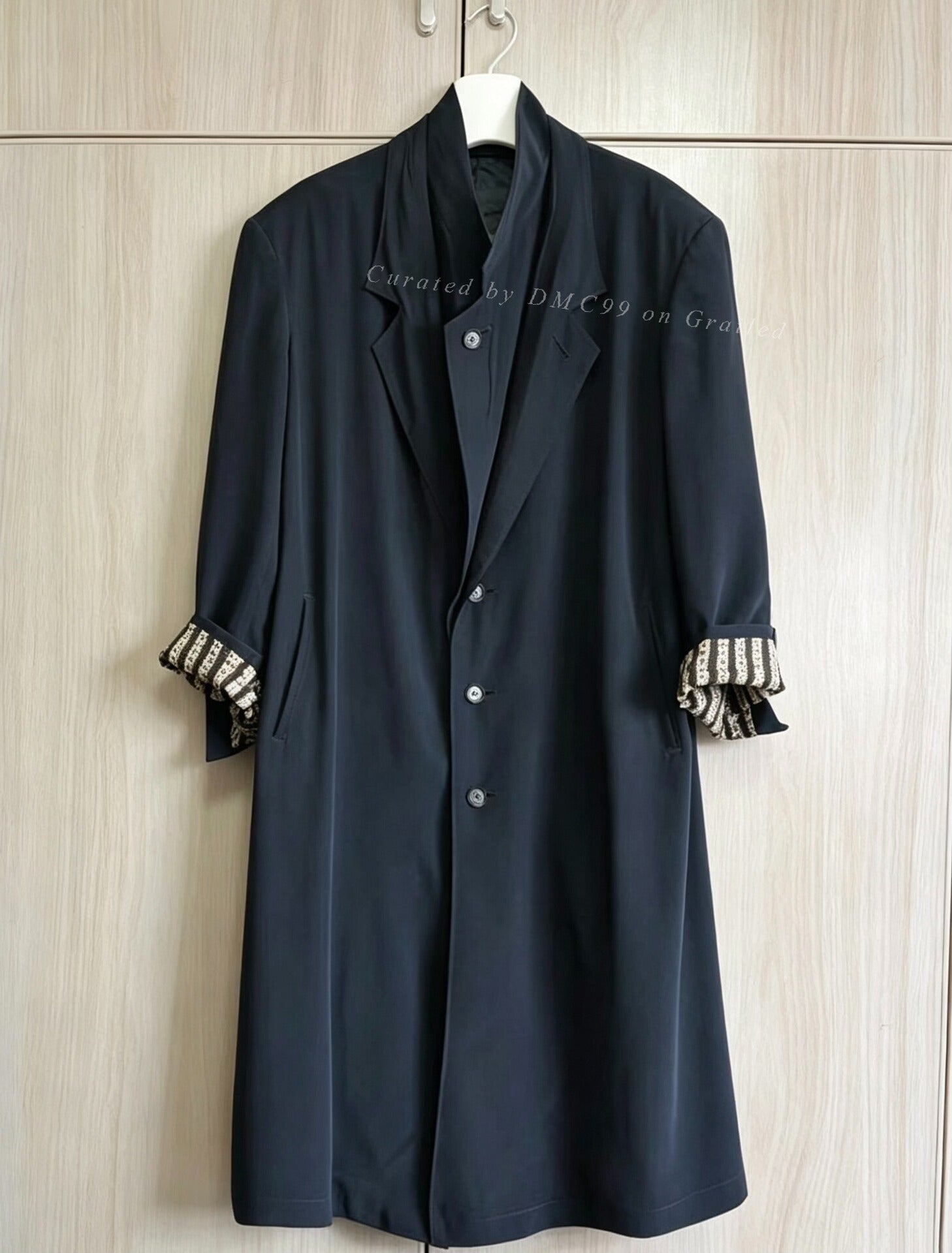 Yohji Yamamoto 23SS Navy Silk Coat