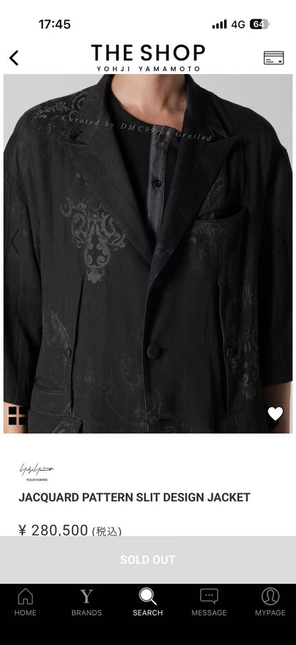 Yohji Yamamoto 26SS Totem Print Coat