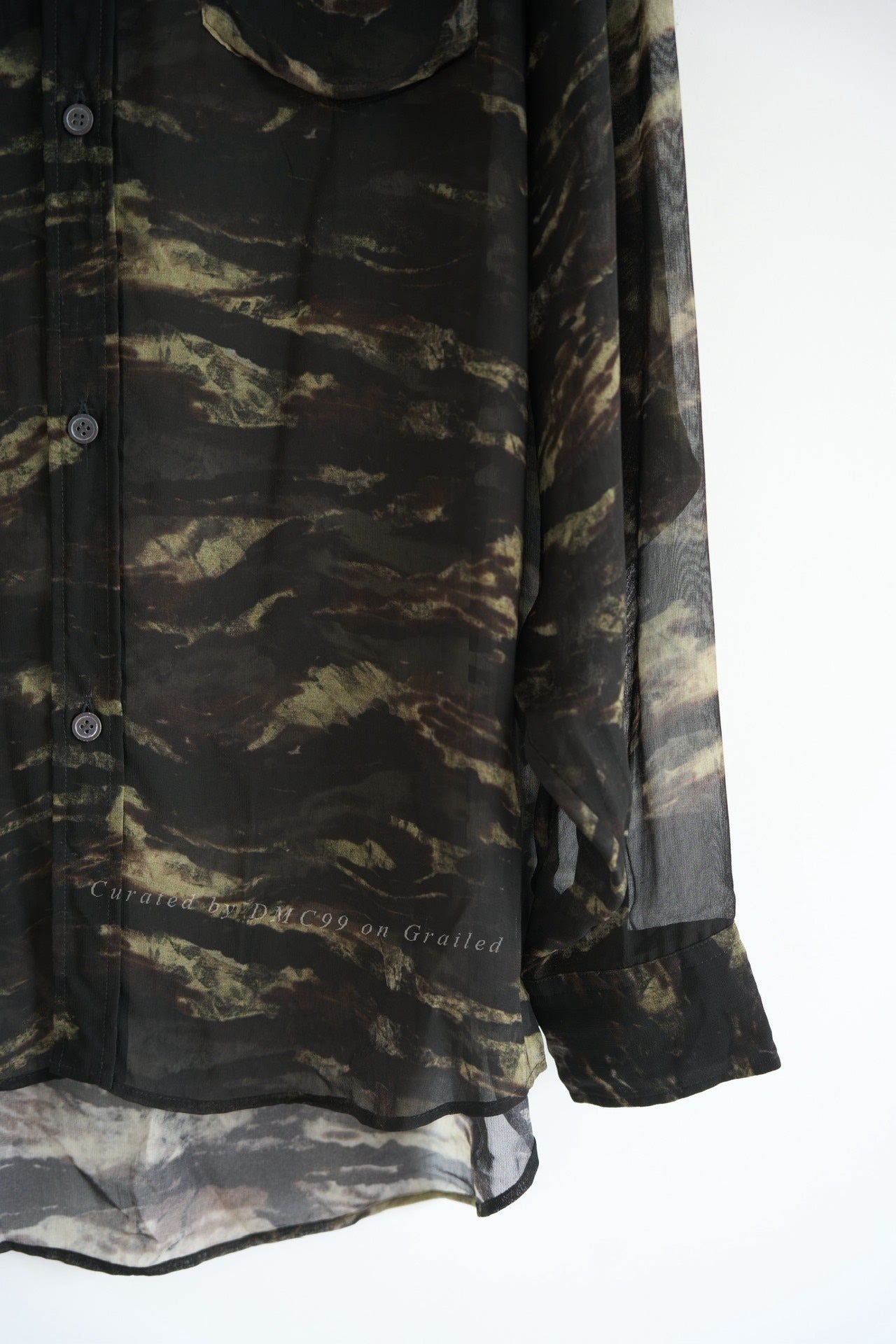 Yohji Yamamoto 24SS Sheer Floral Cupro Shirt