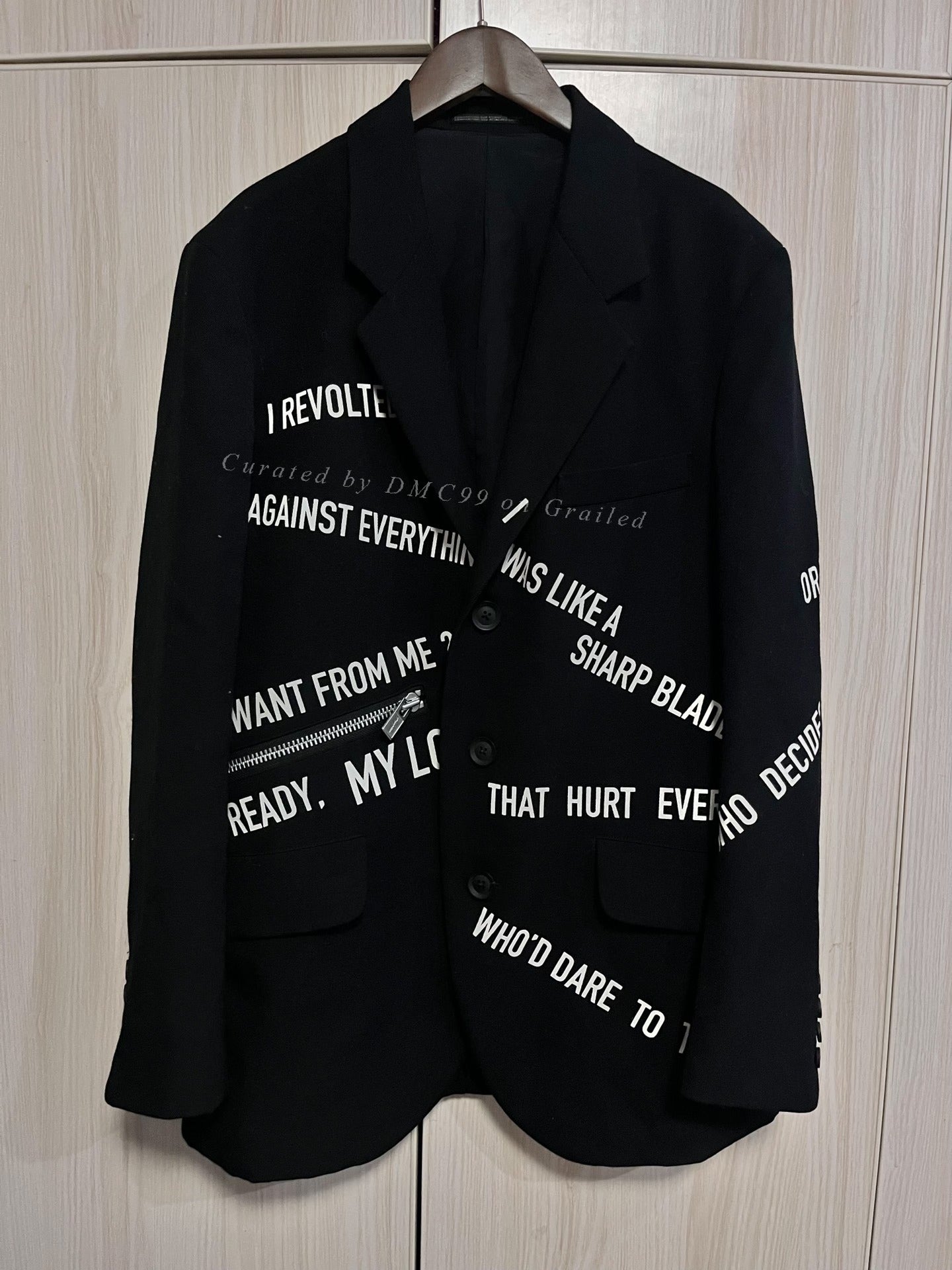 Yohji Yamamoto 21AW Slogan Zipper Blazer