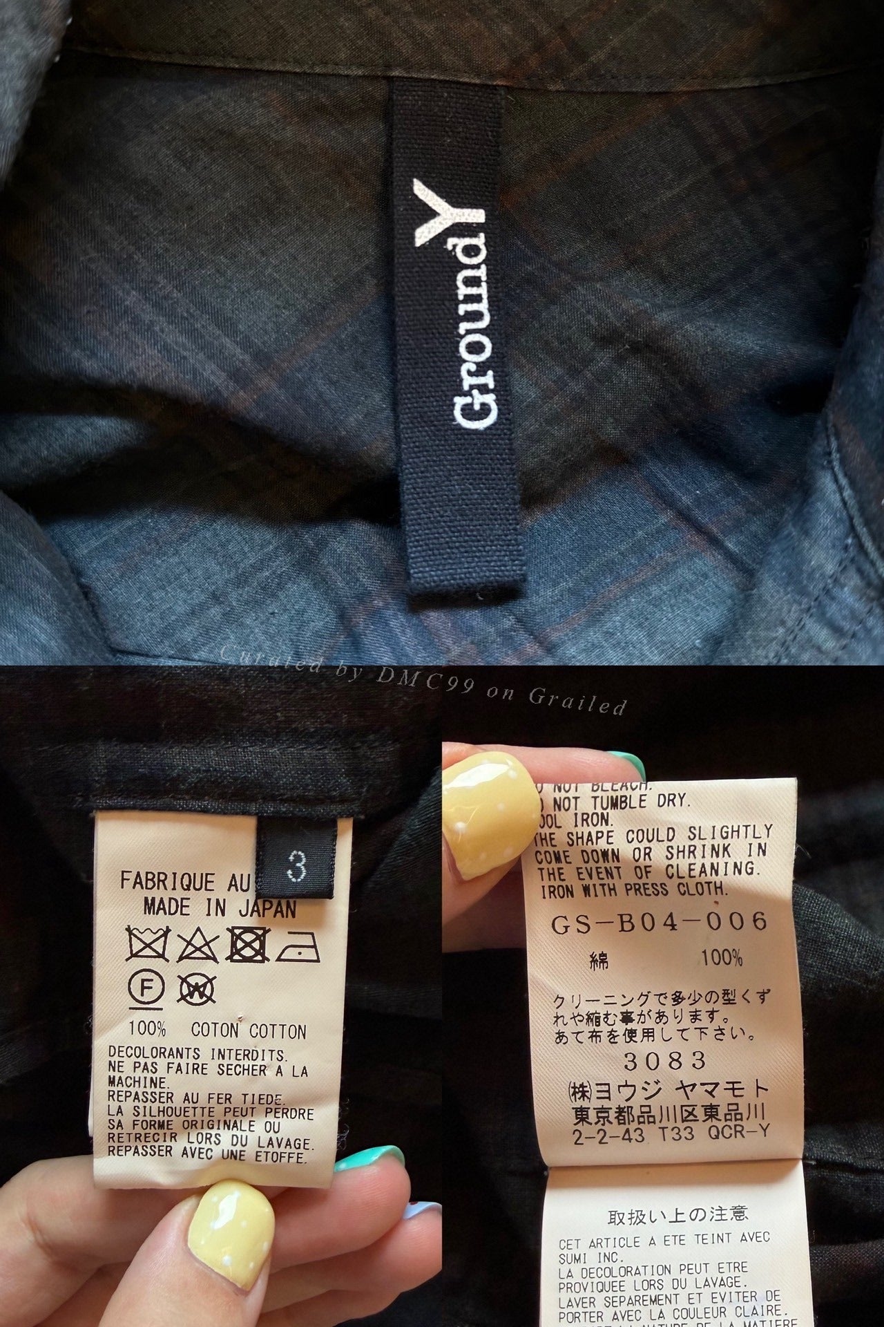 Yohji Yamamoto 24SS Plaid Zip Shirt