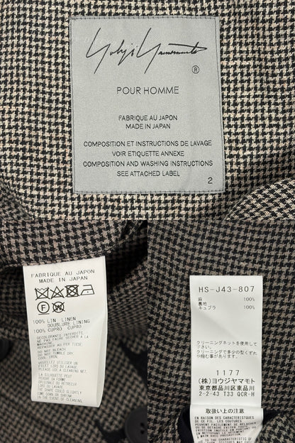 Yohji Yamamoto 24SS Houndstooth Coat