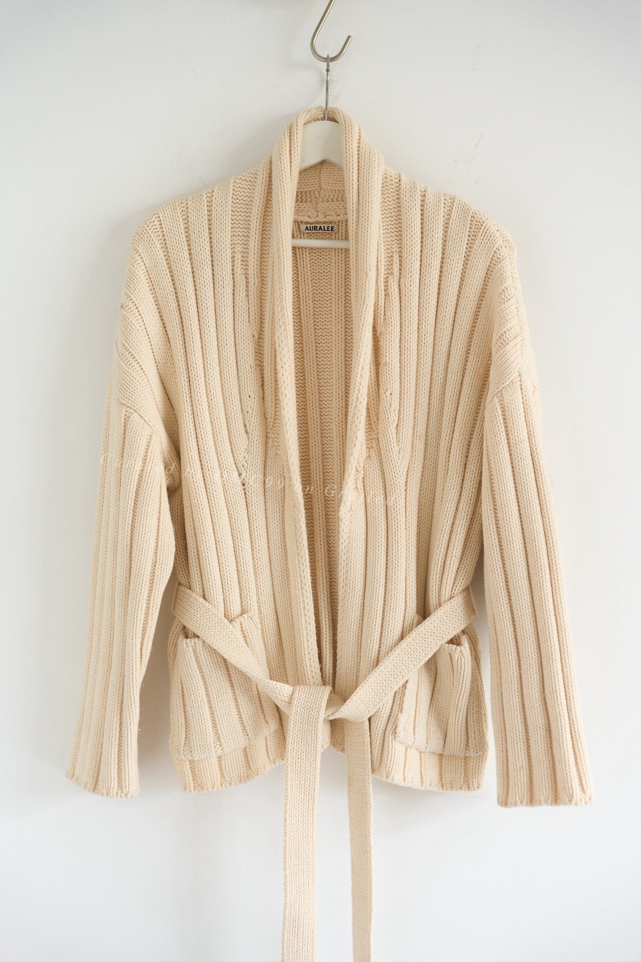 Auralee Belted Wool Knit Coat