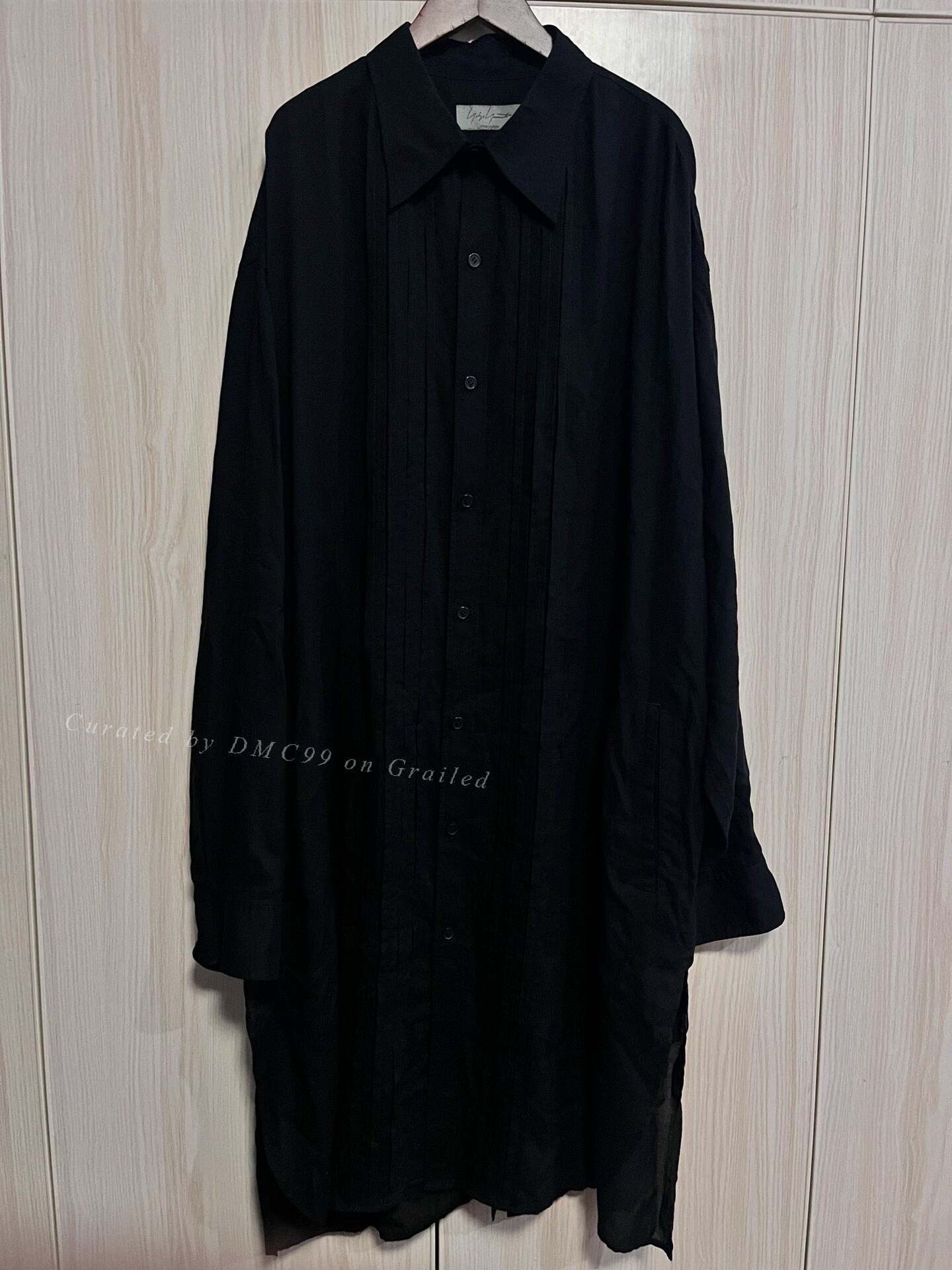 Yohji Yamamoto 24SS Accordion Collar Long Shirt