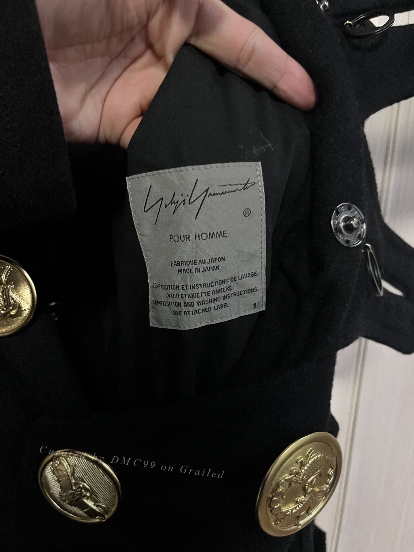 Yohji Yamamoto 19AW Gold Button Coat