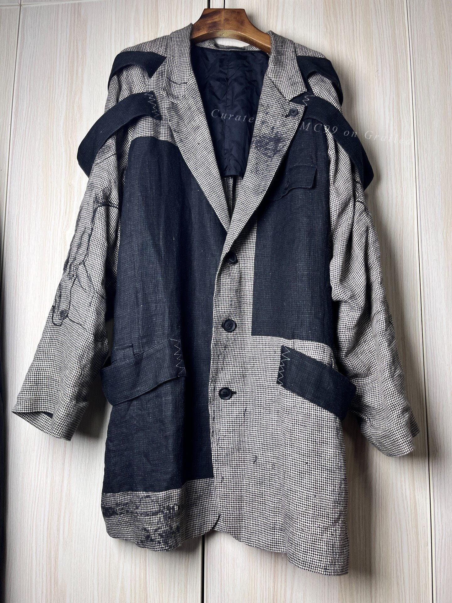 Yohji Yamamoto 24SS Linen Hand-Painted Epaulet Jacket