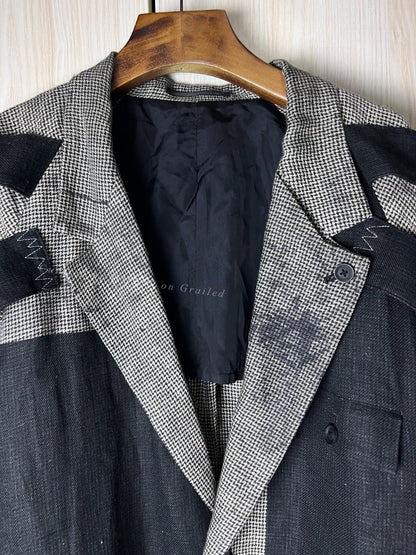 Yohji Yamamoto 24SS Linen Hand-Painted Epaulet Jacket